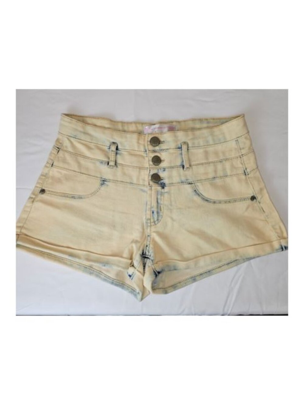Bleach Washed Ultra Soft Denim Shorts with Stretch